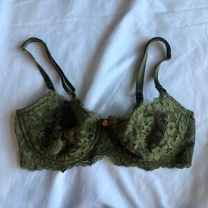 Victoria's Secret Green Lace Balconette Bra